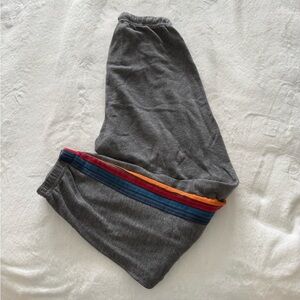 Aviator Nation Charcoal Sweatpants with Rainbow Side Stripes
